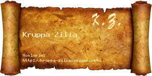 Kruppa Zilia névjegykártya